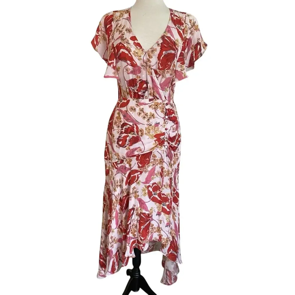 parker silk wrap dress Parker